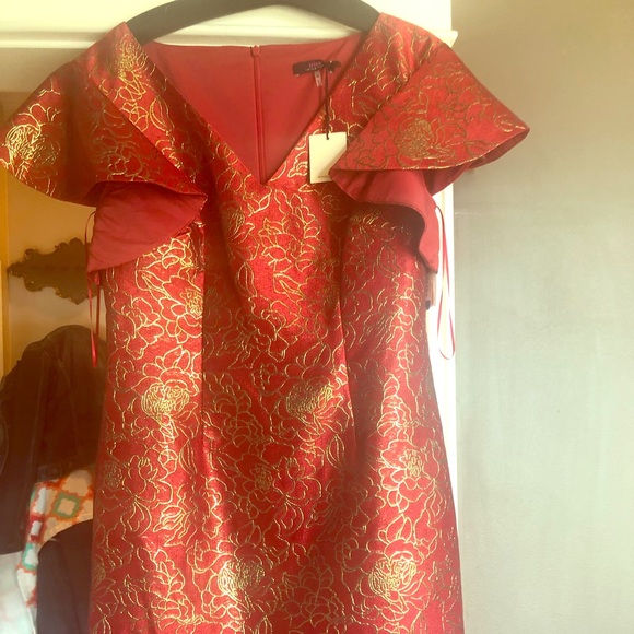 Deep red Trina Turk Cocktail dress Size 10 - Picture 1 of 3